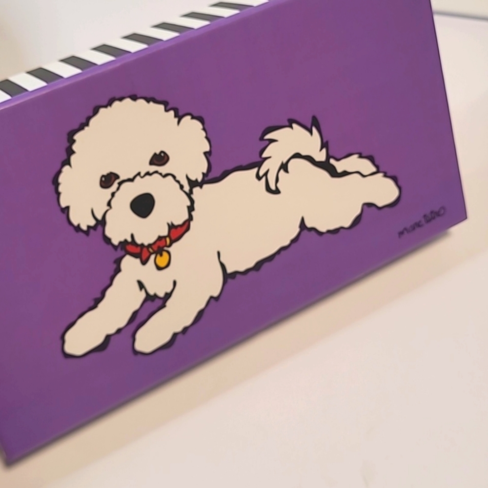 Marc Tetro Bichon Frise Zip Around Purple Dog Wallet - Picture 3 of 4
